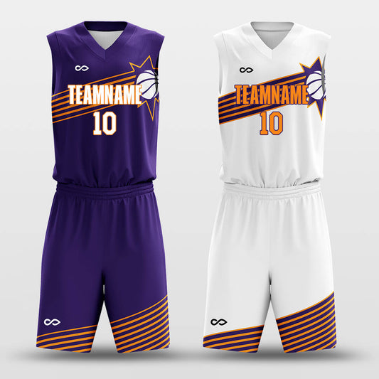 Custom Bloody Color Road Reversible Basketball Jersey Set Sublimated