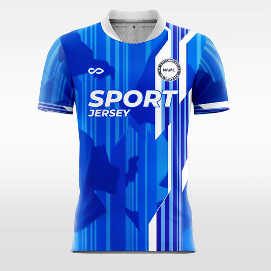 Custom Data Stream Blue Sublimation Soccer Tops Jersey