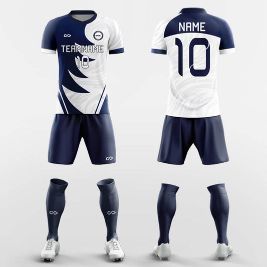 Custom Feather Soccer Jerseys Set Sublimated Design Kit