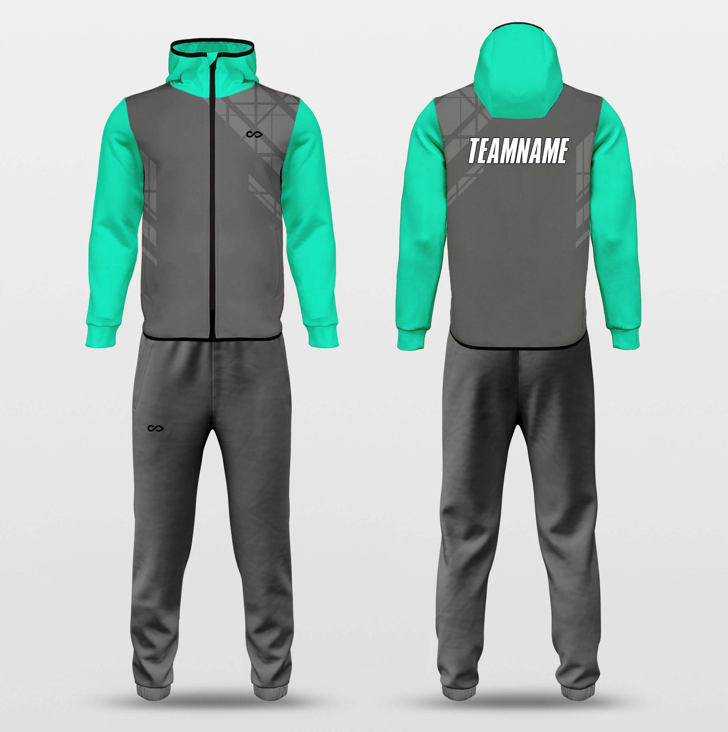 Custom Tech Green Sweat Suit 2 Piece Outfit Casual Sports Tracksuits S ...