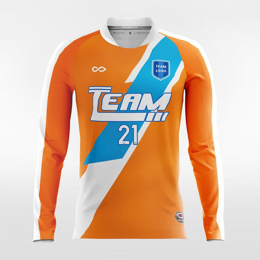 Orange Long Sleeve Soccer Jersey Design